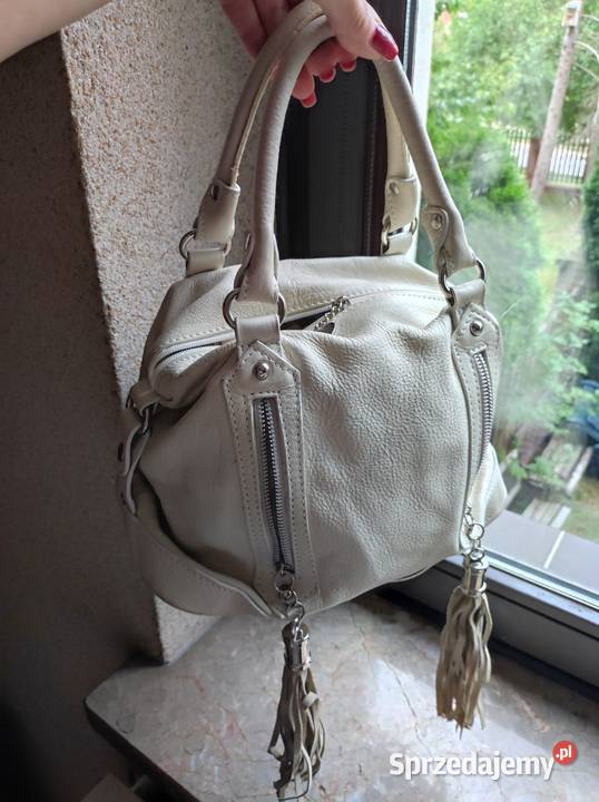 włoska skórzana skórkowa torba shopper worek do 16cm