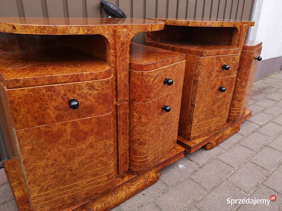 Stoliki Szafki Nocne Art Deco Politura Orzech Swarzędz