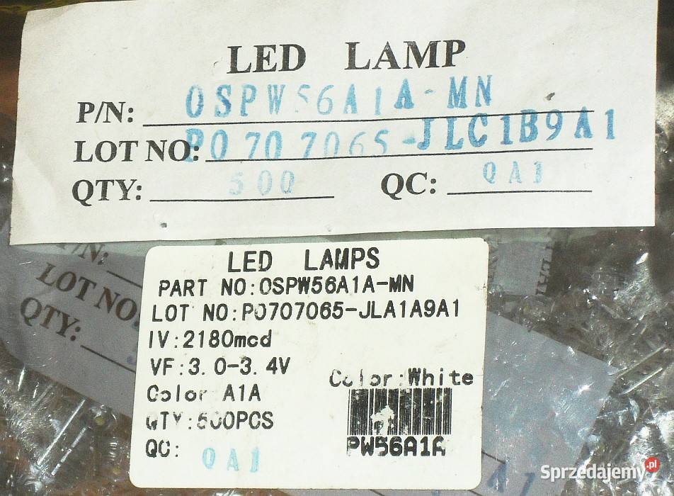 LED 48 mm biała zimna 100 22 cd 5 lm 20 mA Gliwice