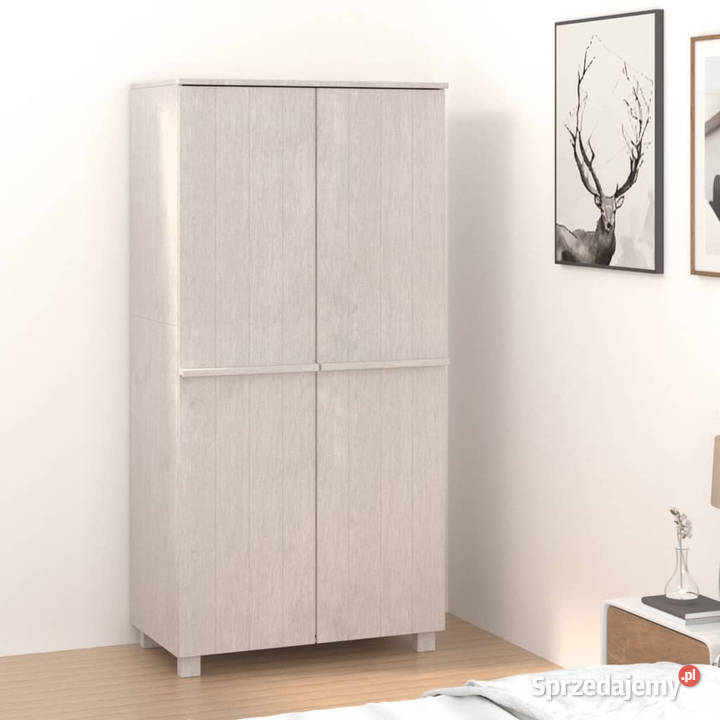 Szafa HAMAR biała 89x50x180 lite drewno sosnowe