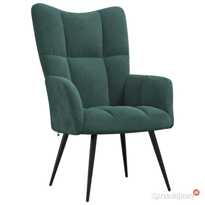 Fotel ciemnozielony obity aksamitem WM328075 Warszawa