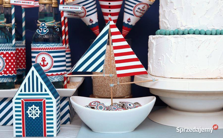 Marynarz granat szablony urodziny słodki stół Pozostałe wielkopolskie Poznań