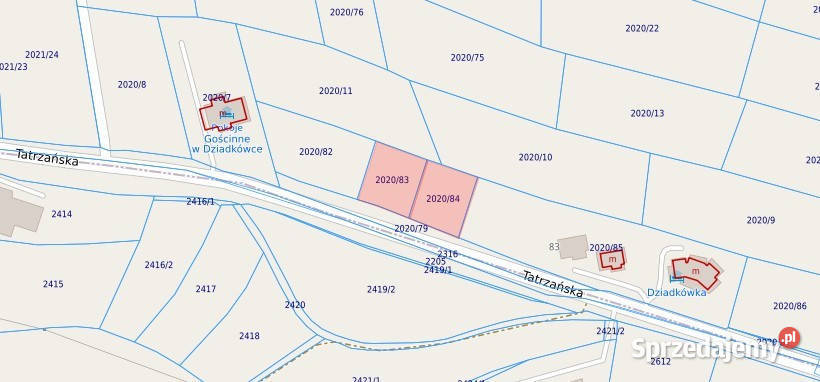 Działka inwestycyjna z widokiem na Tatry małopolskie Gliczarów Górny