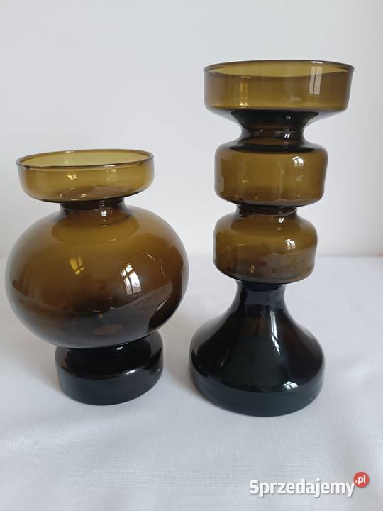 Szklane świeczniki w kolorze oliwkowym Gorlice