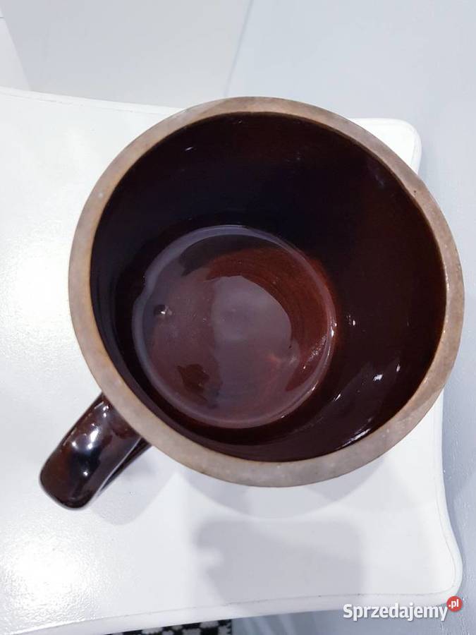 Stary kamionkowy garnek z prlu brązowy Dąbrowa Górnicza