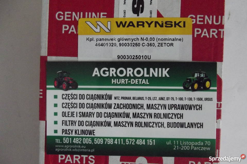 Komplet panewek głównych N000 nominalne URSUS Części zamienne
