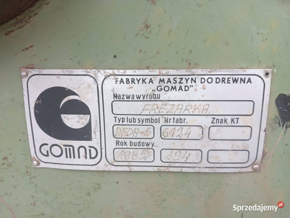 Frezarka dolnowrzecionowa z wózkiem Gomad pomorskie Wejherowo