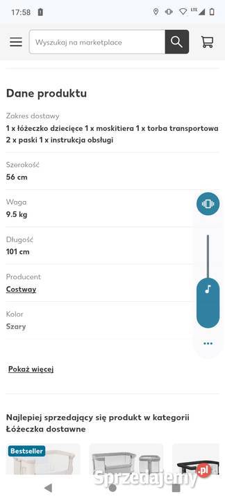 Łóżeczko dostawne Costway Skarżysko-Kamienna sprzedam