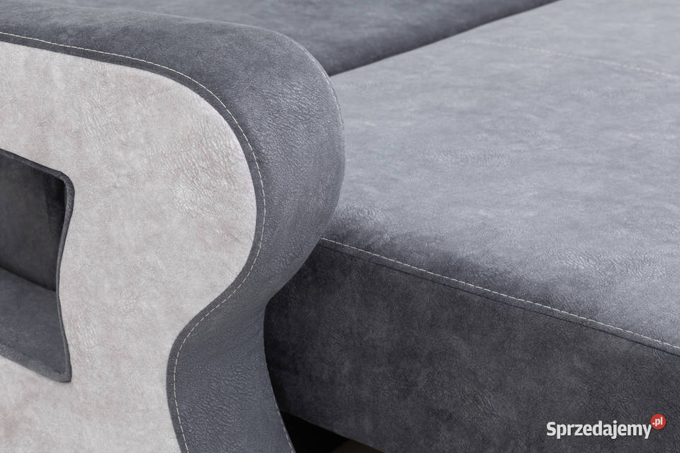 Kanapa Tapicerowana Szara z Poduszkami ANDŻELIKA Dynów