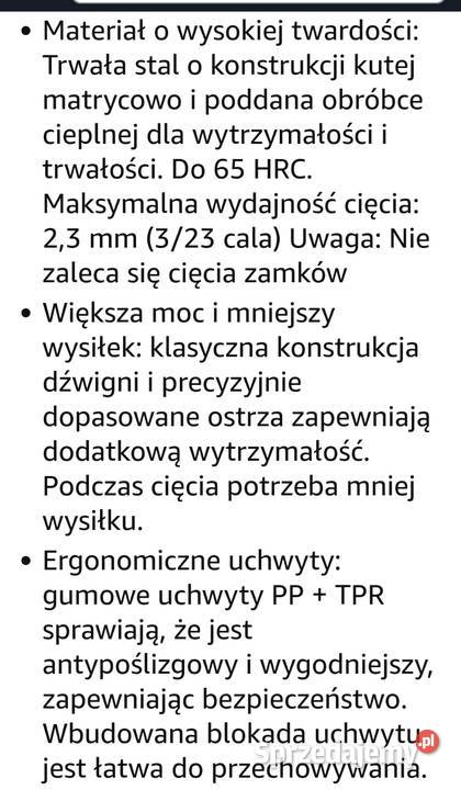 Przecinakobcinał do kabli Krosno
