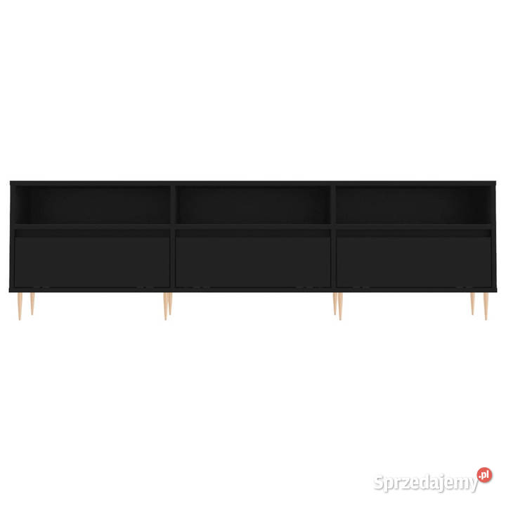 Szafka pod TV czarna 150x30x445 materiał RTV