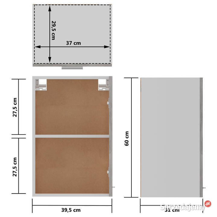 Szafka wisząca szarość betonu 395x31x60 WM801256 Kuchenne mazowieckie Warszawa