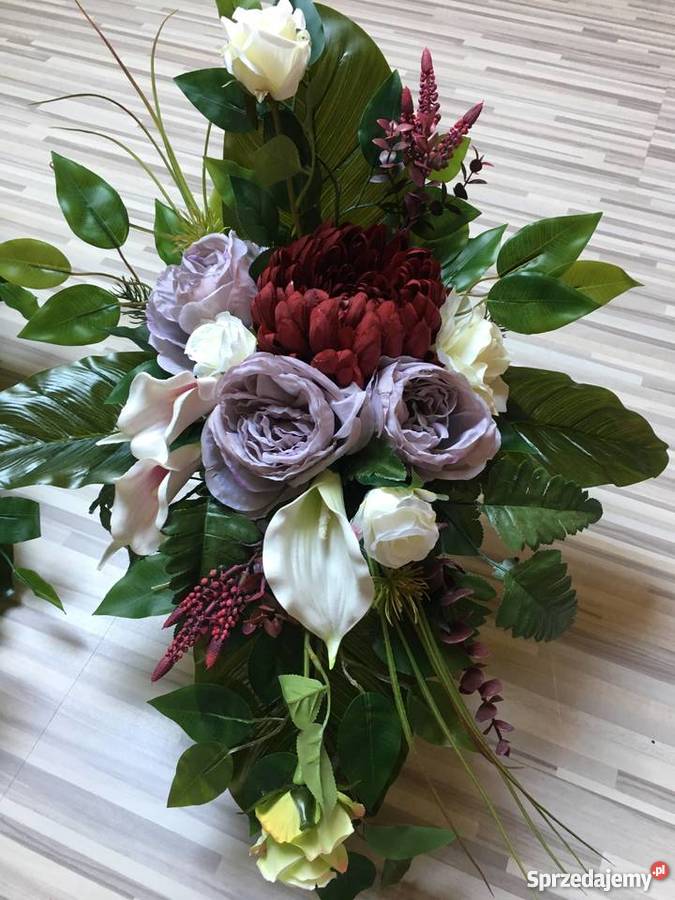 Kompozycja kwiaty sztuczne cmentarz wiązanka wielkopolskie Kalisz