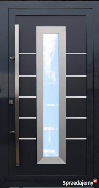 Drzwi zewnętrzne aluminiowe kolor antracyt Piwniczna-Zdrój