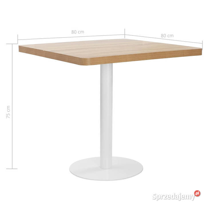 Stolik bistro jasnobrązowy 80 x 80 MDF WM286432 mazowieckie