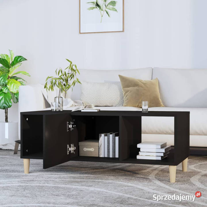 Stolik kawowy czarny 102x50x40 materiał Warszawa sprzedam
