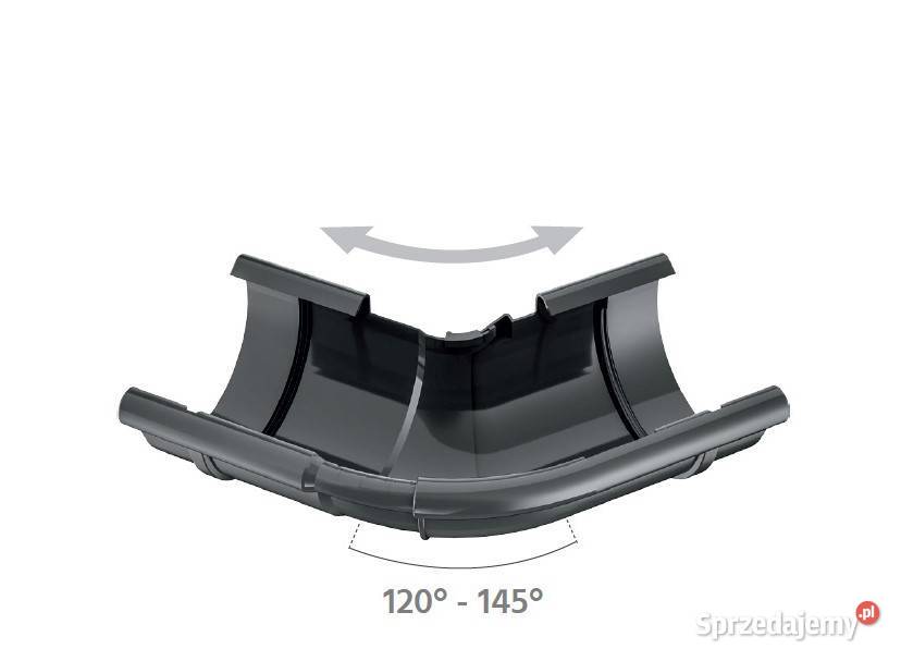 Bryza PVC Narożnik zewnętrzny regulowany 125 mm Rynny i spusty Białystok