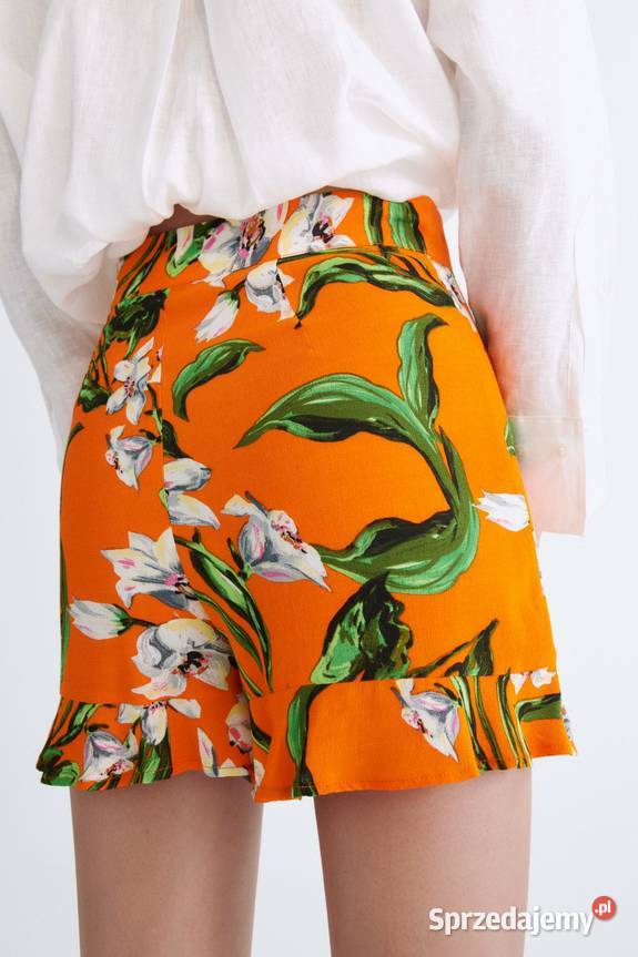 ZARA SPÓDNICO SPODENKI MINI Z NADRUKIEM ŚCIĄGACZ Kalisz