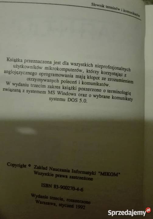 WITOLD SIKORSKI 3 książeki komputer dos terminy informatyka, internet Książki naukowe i popularnonaukowe Książki i Podręczniki Warszawa