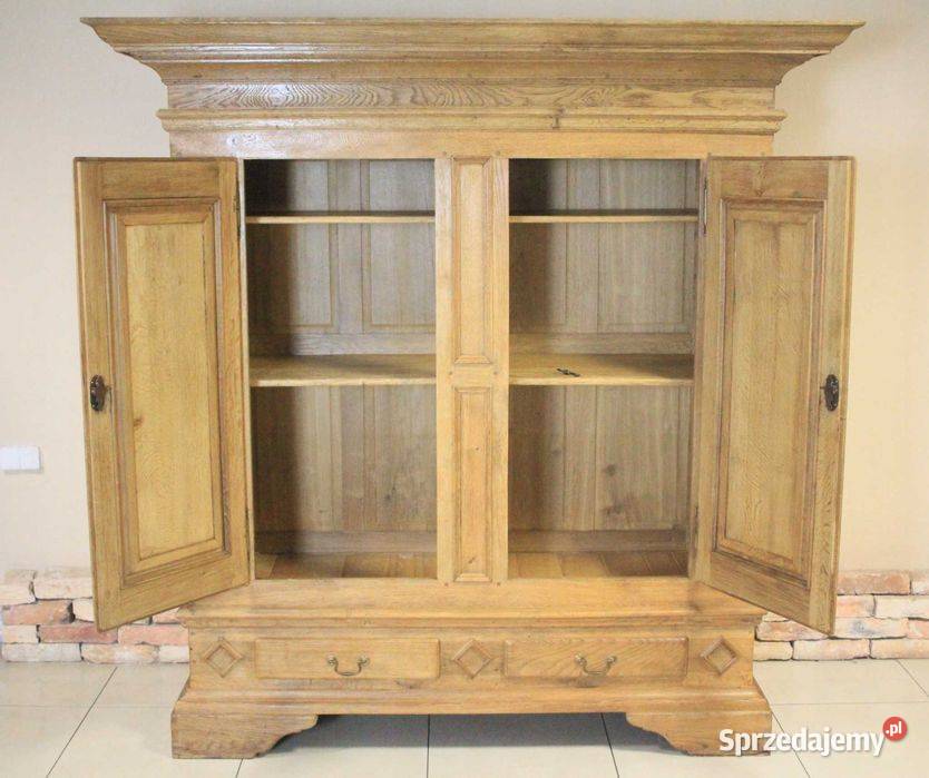 Solidna szafa z litego dębu półki regał zamykany Góra sprzedam