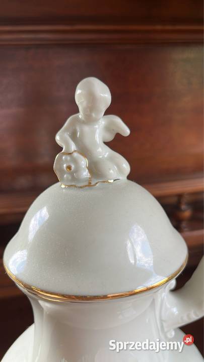 Dzbanek do kawy Z aniołkiem zamiast uchwytu Porcelana i szkło Gdańsk
