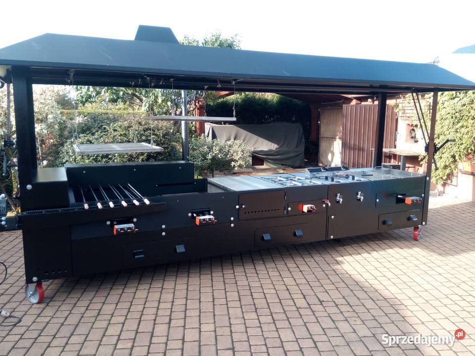 Grill cateringowy gastronomiczny gazowy węglowy Damasławek