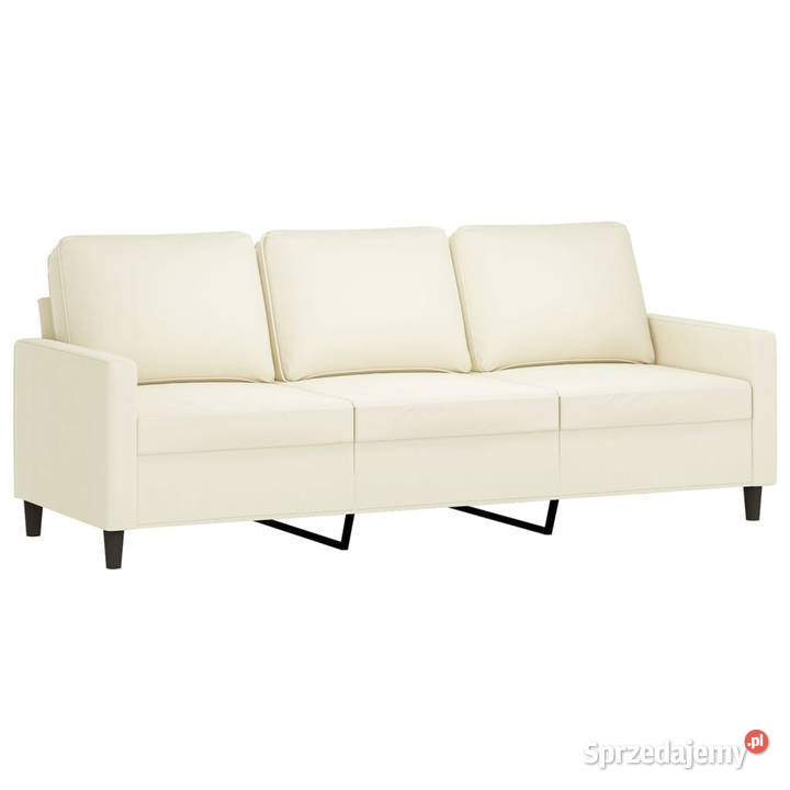 Sofa 3osobowa kremowy 180 tapicerowana aksamitem sprzedam