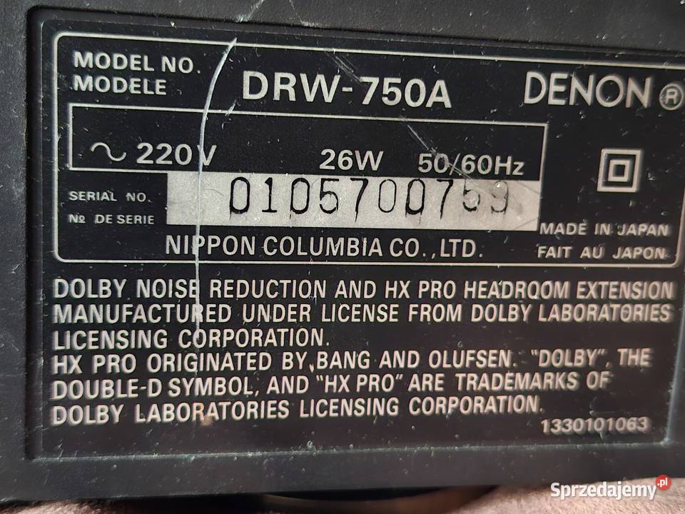 Deck Denon DRW 750 A Toruń