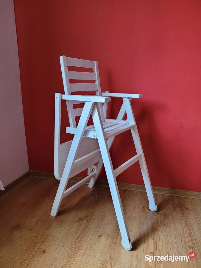 Dębowe krzesło do karmienia białe Białogard
