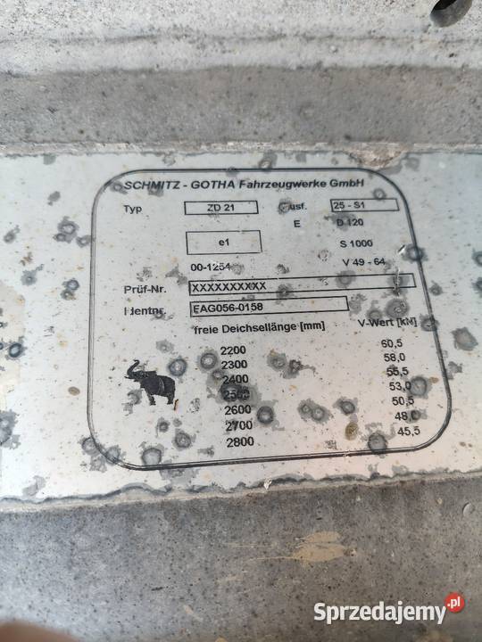 Dyszel przyczepa tandem schmitz nieuszkodzony Krosno