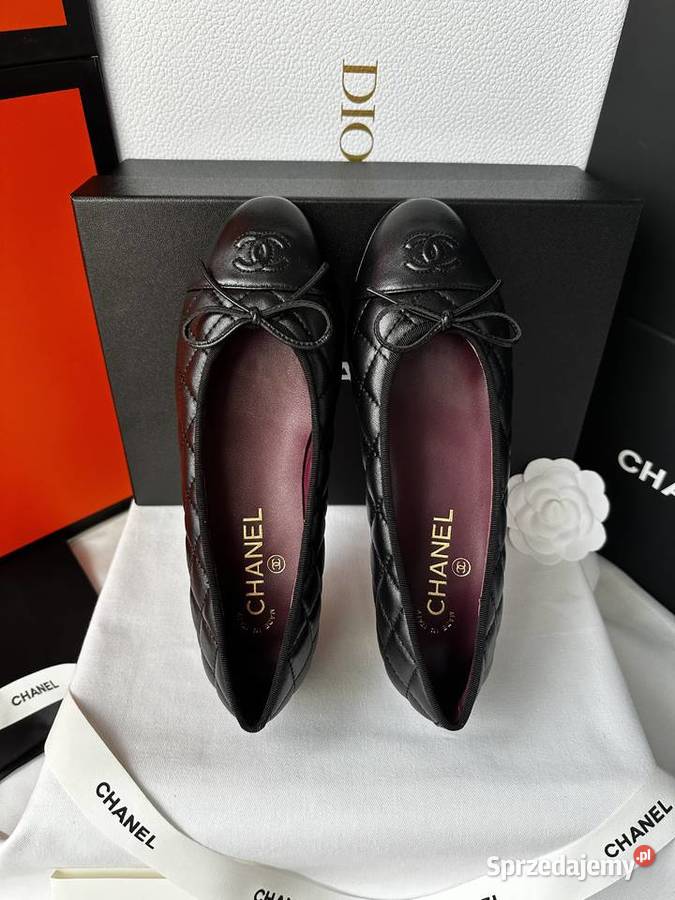 Baleriny Chanel Flats Cambon Black Leather inna Warszawa
