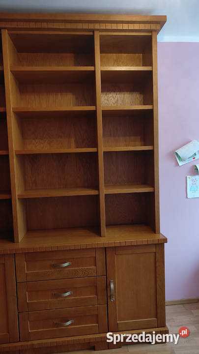 Mebel dębowy biblioteczka plus komoda Meble do salonu śląskie Dąbrowa Górnicza