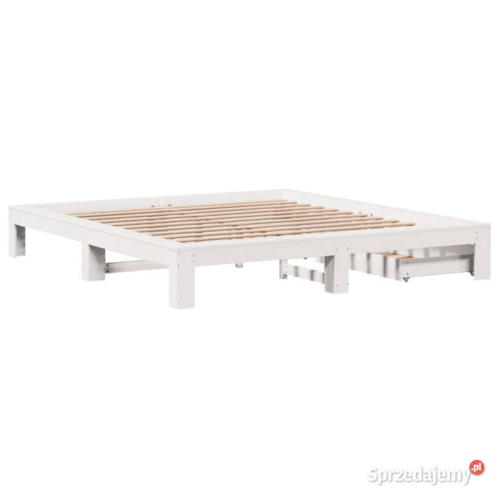 Łóżko bez materaca białe lite drewno sosnowe 221cm mazowieckie