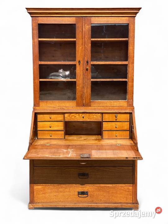 Stary sekretarzyk z przeszkloną nadstawką Gryfice sprzedam