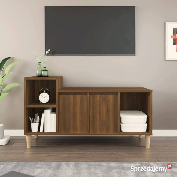 Szafka pod telewizor brązowy dąb 100x35x55 mazowieckie Warszawa
