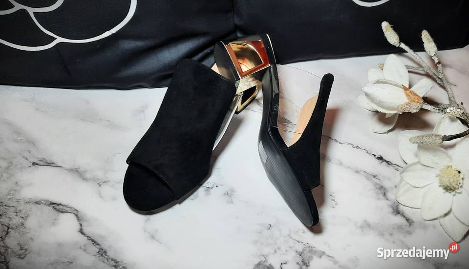 klapki damskie czarne styl włoski mazowieckie Warszawa