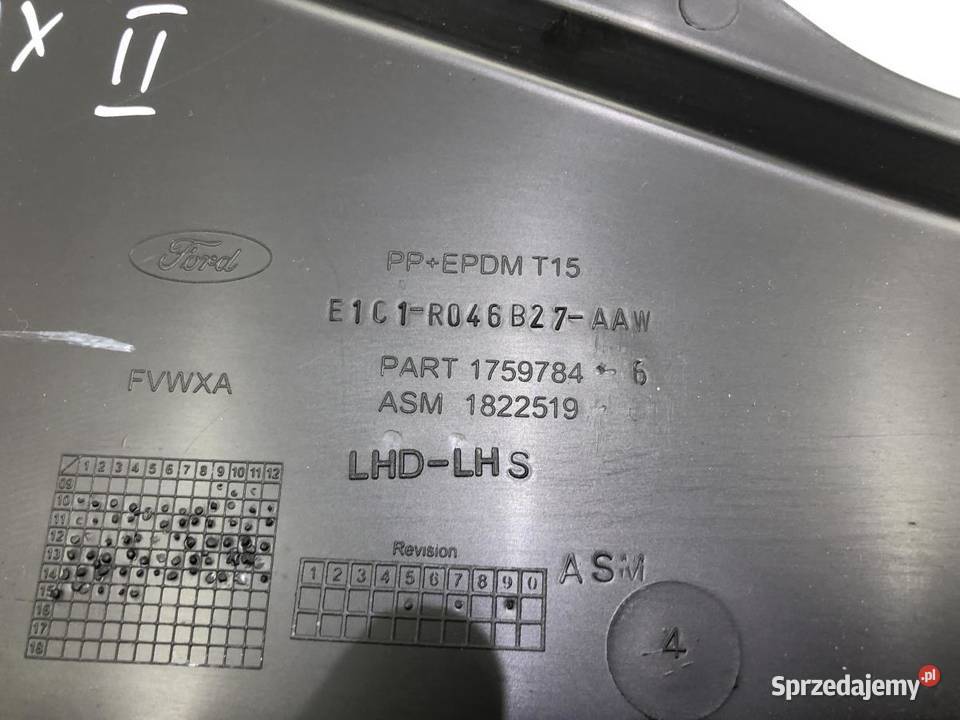 OSŁONA OBUDOWA TUNELU LEWA FORD C II