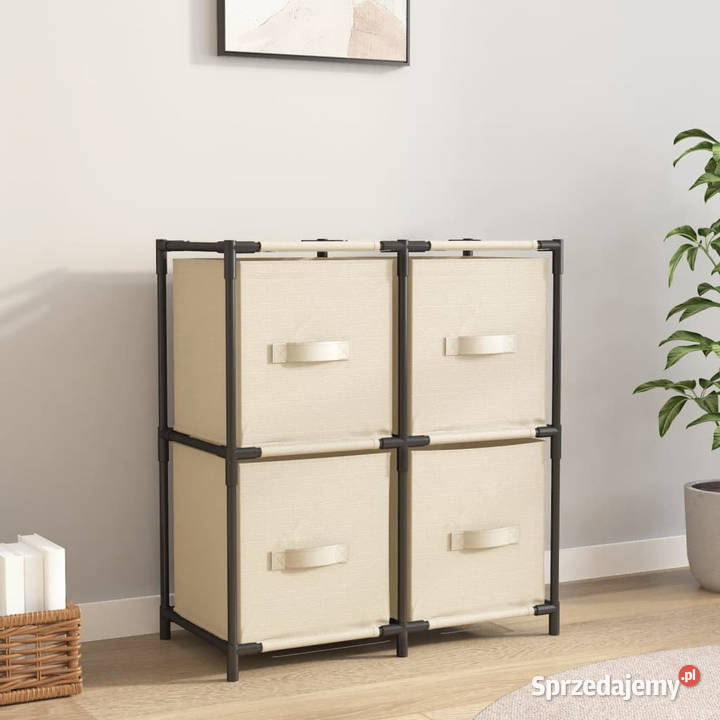 Szafka z 4 koszami z tkaniny kremowa 63x30x71 Warszawa