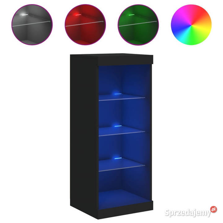 Szafka z oświetleniem LED czarna 41x37x100 Warszawa