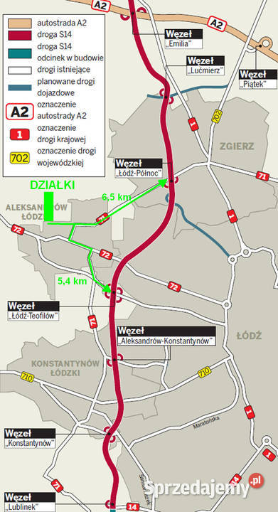 Działki budowlane 1600 m2 w Aleksandrów Łódzki