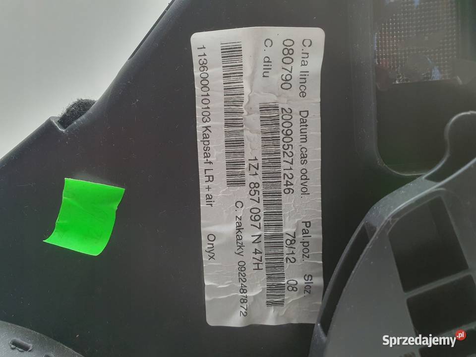 Skoda Octavia II lift SCHOWEK PASAŻERA 1Z1857103 Rudka