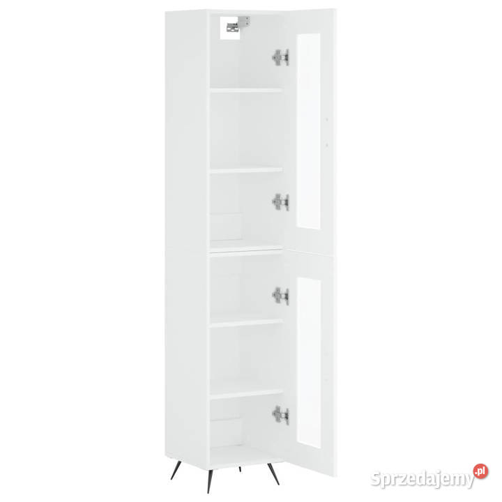 Wysoka szafka biała 345x34x180 materiał