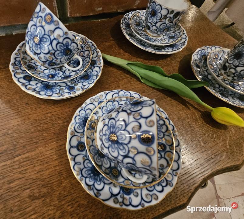 Łomonosow 4 filiżanki do kawy model Powój lubelskie