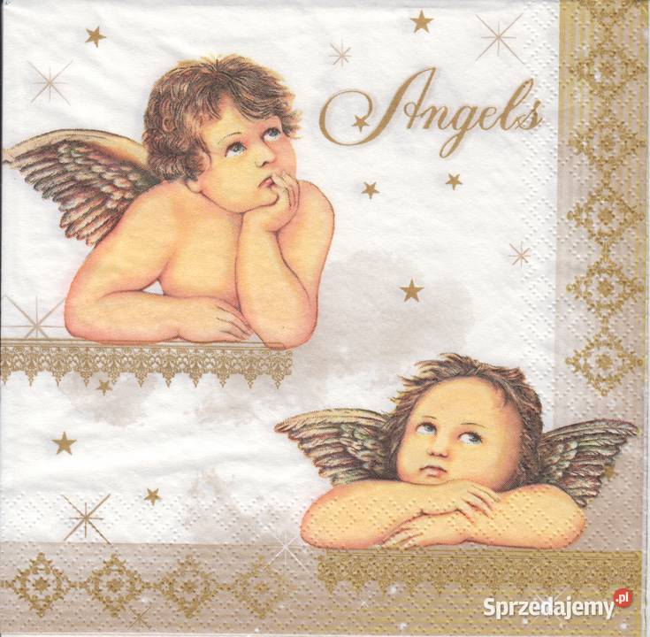 Dekupaż serwetki Aniołki Anioły Boże Narodzenie Antyki, Sztuka, Kolekcje świętokrzyskie Skarżysko-Kamienna