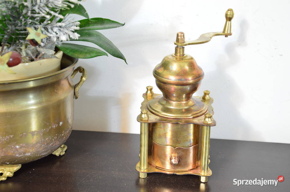 mosiężny ręczny MŁYNEK do kawy b stary Jastrzębie-Zdrój