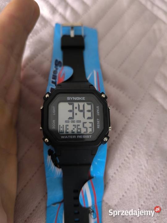 Zegarek męski elektroniczny czarny nowy Łęczna