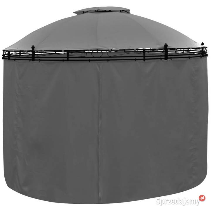 Okrągła altana z zasłonami 35 x 27 m antracytowa Warszawa