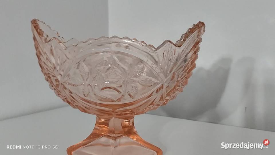 Szkło Kolorowe Żardiniera z Różą HZG Ząbkowice Wiązów