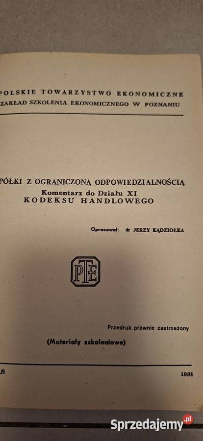 Pierwsze wydanie Spółki z oo komentarz do