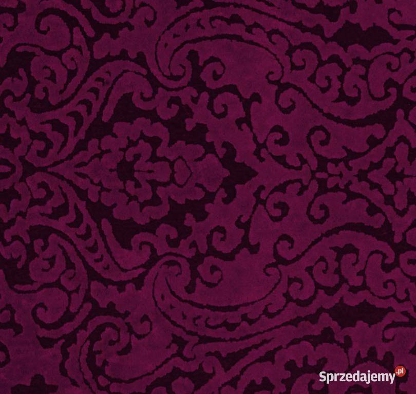 Tkanina obiciowa fiolet róż welur tłoczony świętokrzyskie Niekłań Mały